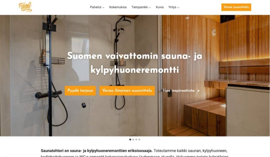 GOsomen toteuttamat nettisivut saunatohtori.fi