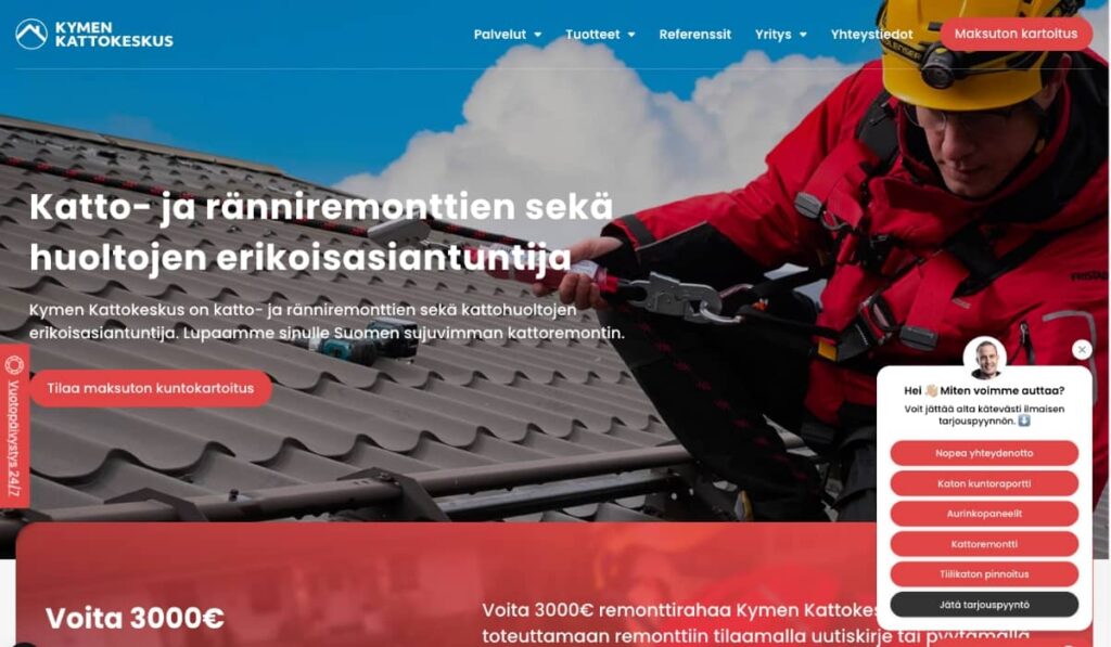 GOsomen toteuttamat nettisivut kymenkattokeskus.fi